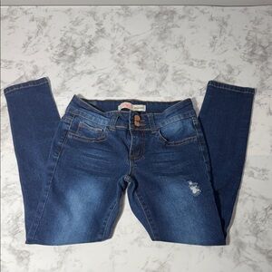 Denim Diva Girls Straight Leg Ankle Dark Blue Denim Jeans Size 10